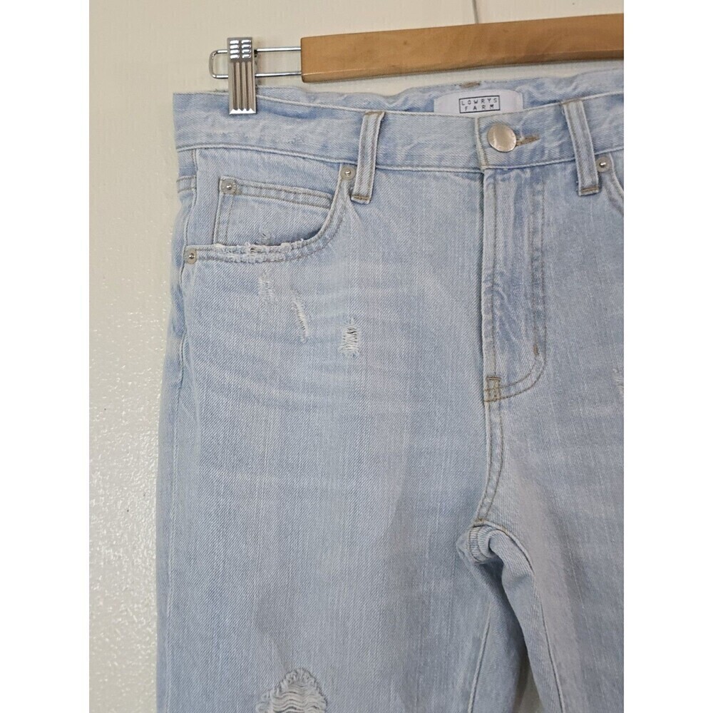 Lowrys Farm Japanese Denim Jeans Light Wash Distressed Straight Crop Medium - Picture 5 of 13